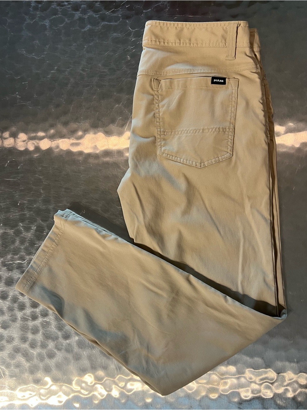 prAna Men’s Brion 5-Pocket Stretch Pants – Tan / Khaki Size
